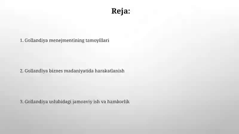Gollandiya menejmenti 2
