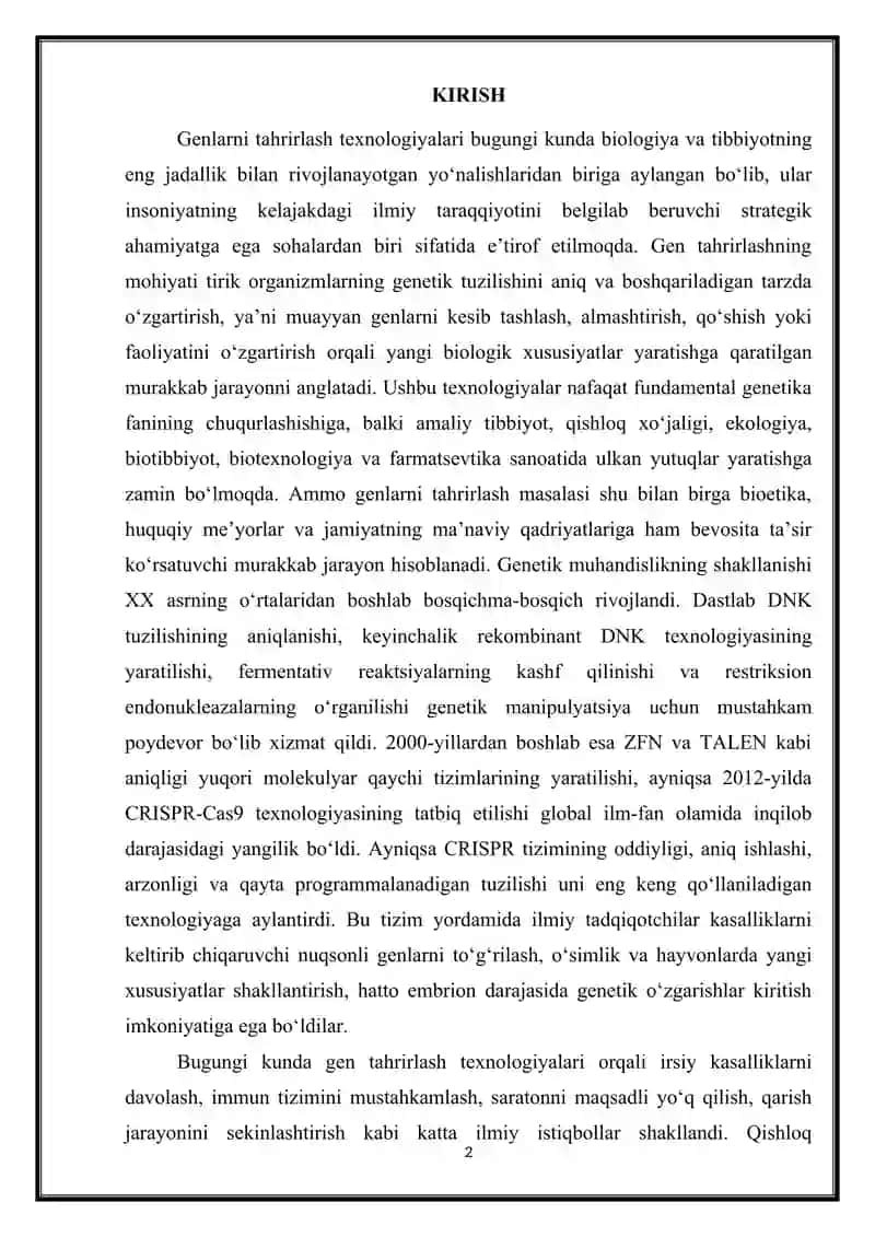 Genlarni tahrirlash usullar 2