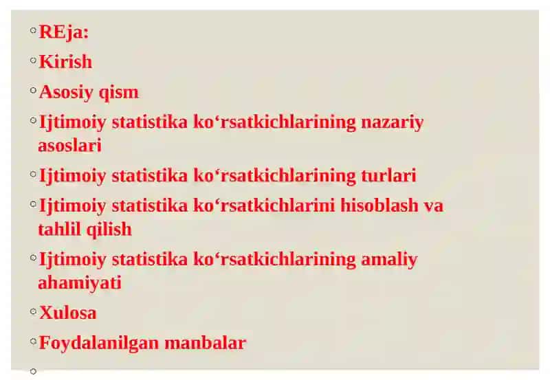 Ijtimoiy statistika korsatkichlari 2