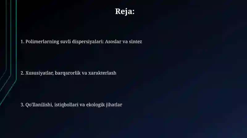 Polimerlarning suvli despersiyalari 2