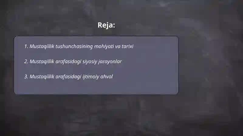 Mustaqillik tushunchasi 2