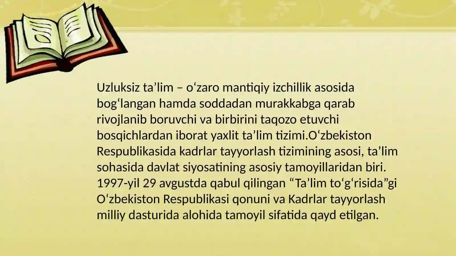 Uzluksiz ta’lim tizimi 2