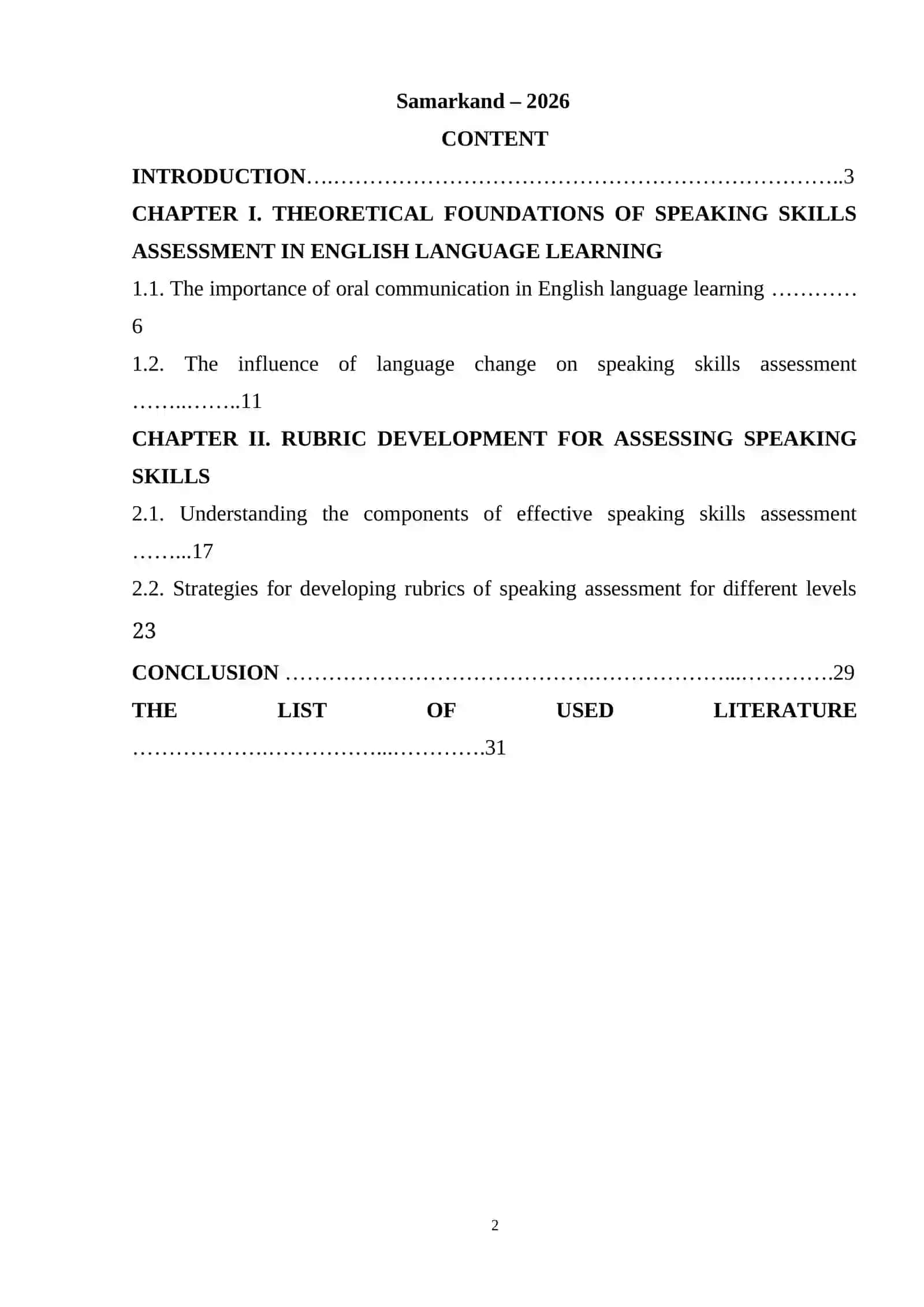 RUBRICS FOR ASSESSING SPEAKING SKILLS IN SCHOOL-AGE ENGLISH LEARNERS 2