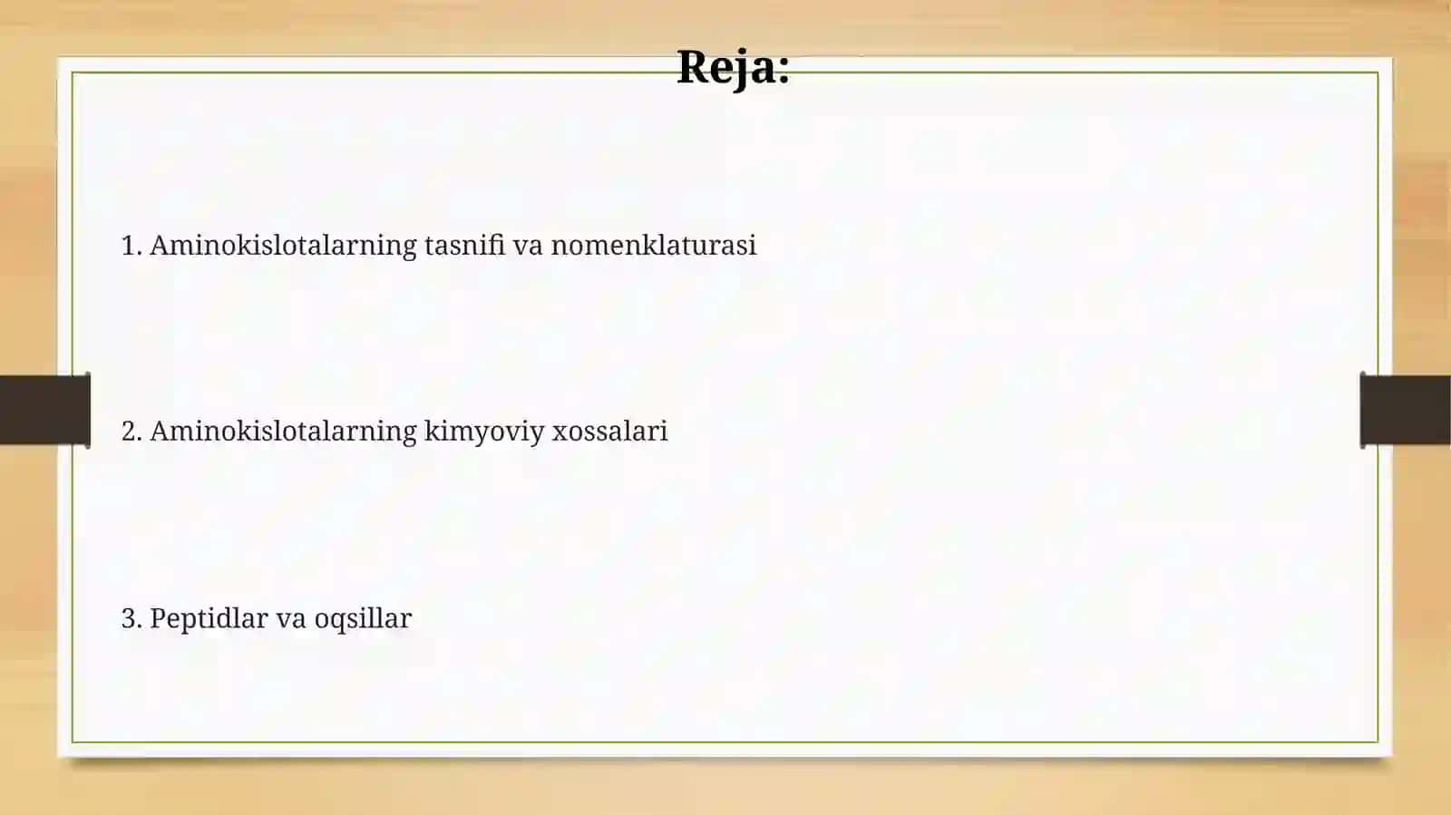 Aminokislotalar, peptidlar va oqsillar 2