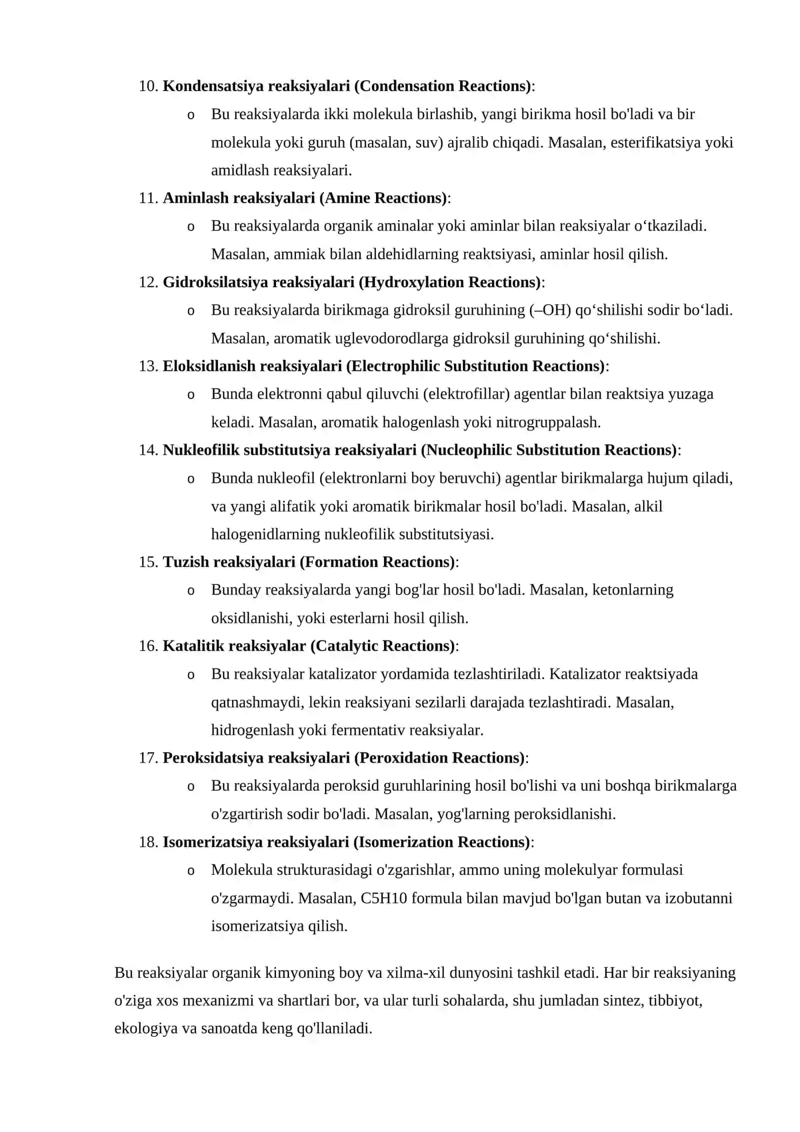 Organik reaksiyalar turlari 2