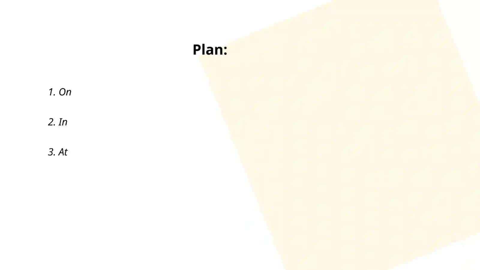Preposition of time, preposition of place 2