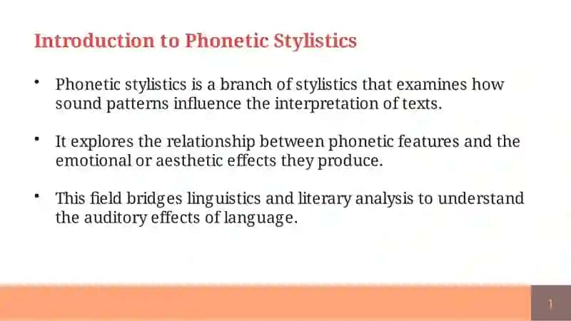Phonetic Stylistics 2