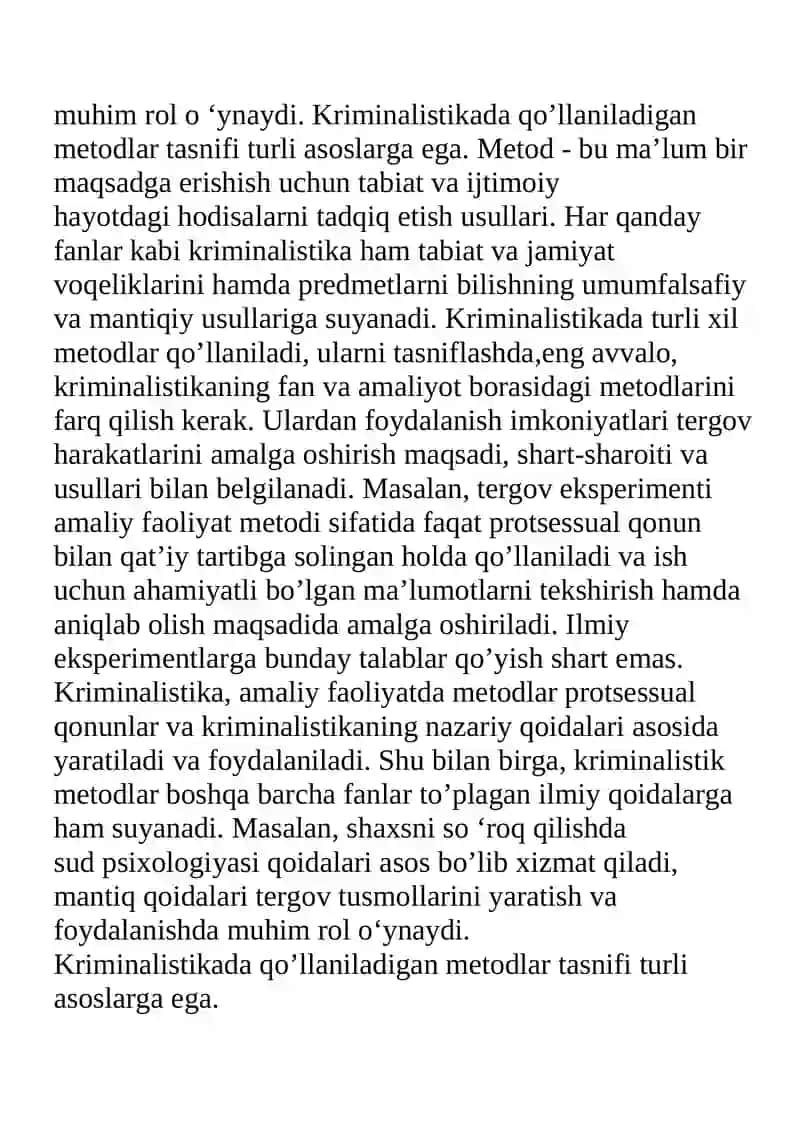 KRIMINALISTIKA METODLARI 2