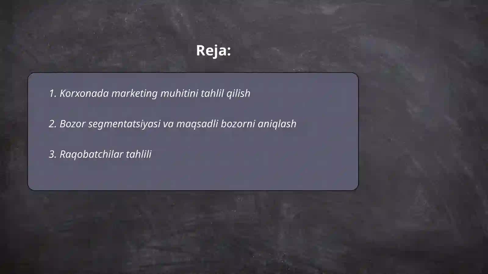Korxonalarda marketing tahlili 2
