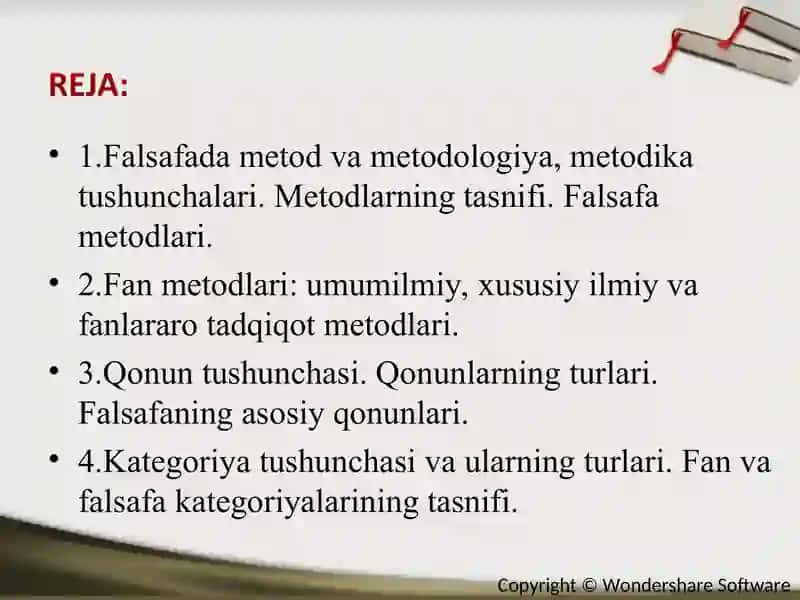 Falsafaning metod, qonun va kategoriyalari 2