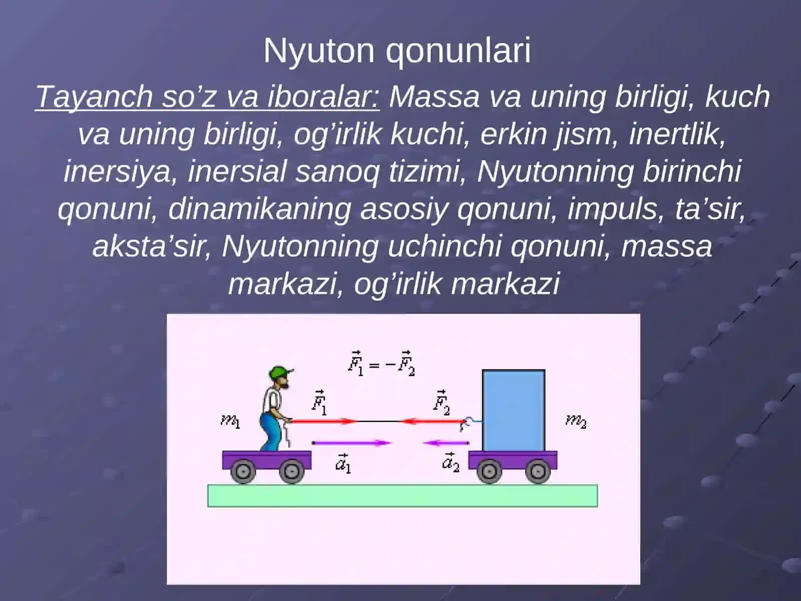 Nyutonning birinchi qonuni 2