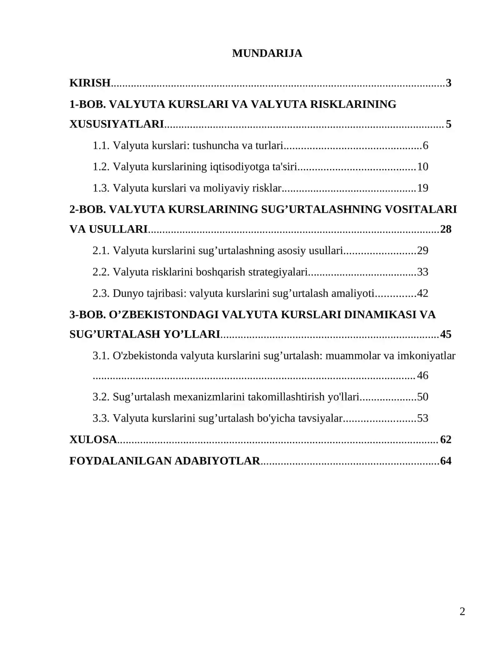 valyuta kurslarini sug’urtalash 2