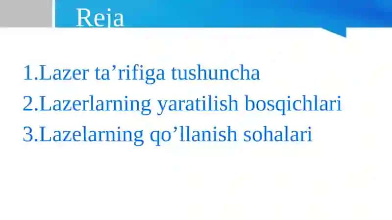 Lazerlarning yaratilish tartibi va bosqichlari 2
