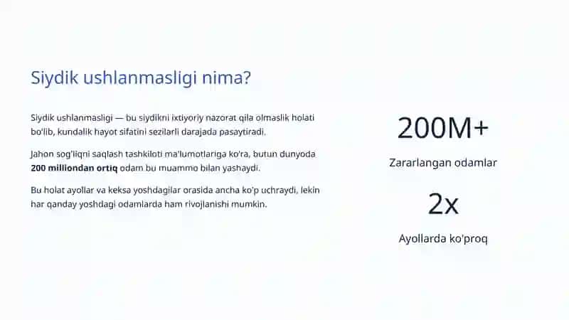 Siydik ushlanmasligi (Inkontinensiya) 2