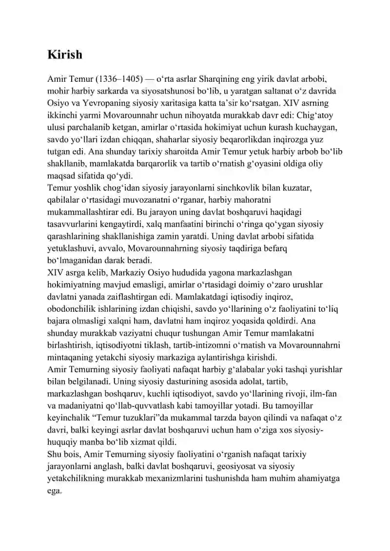Amir Temurning siyosiy faoliyati 2