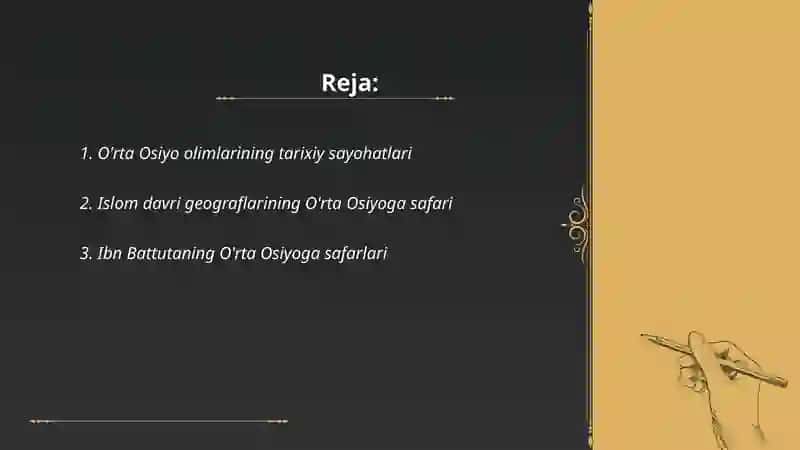 O'rta Osiyo Olimlarining Sayohat Marshrutlar 2