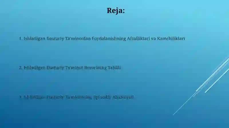 Ishlatilgan Dasturiy Ta'minotlar 2