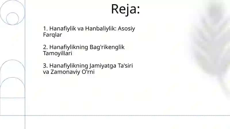 Hanafiylik va Xanabiylik masxabining oʻzaro farqlari 2