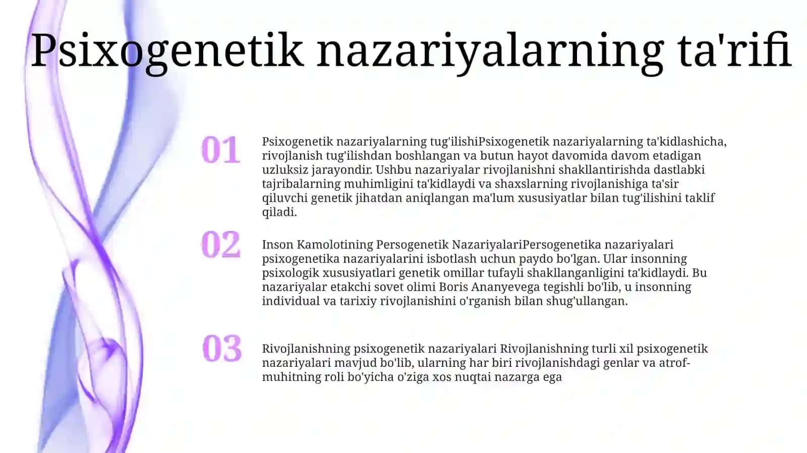 Inson Kamolotining Persogenetik Nazariyalari 2