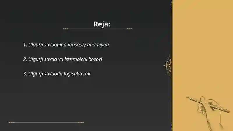 Ulgurji savdo ahamiyati turlari 2
