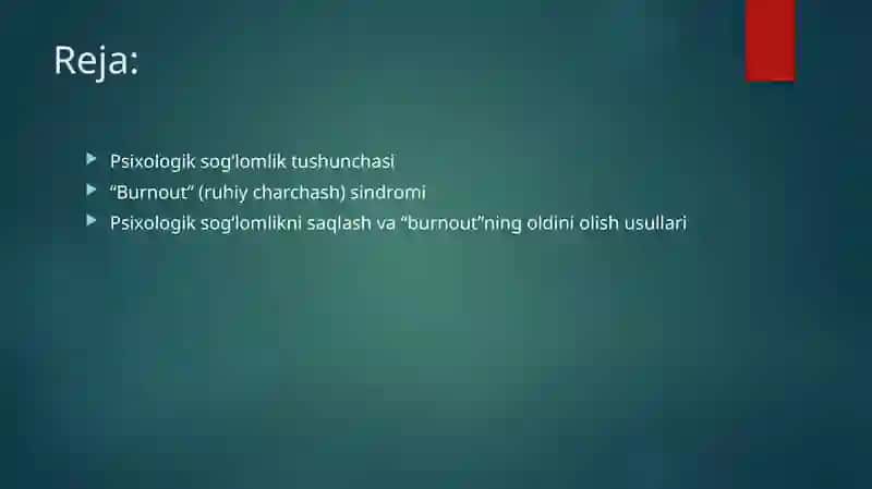Psixologik sog‘lomlik tushunchasi 2