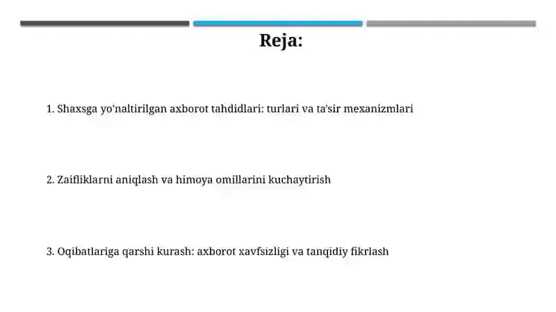 Shaxsga yo'naltirilgan axborot tahdidlari 2