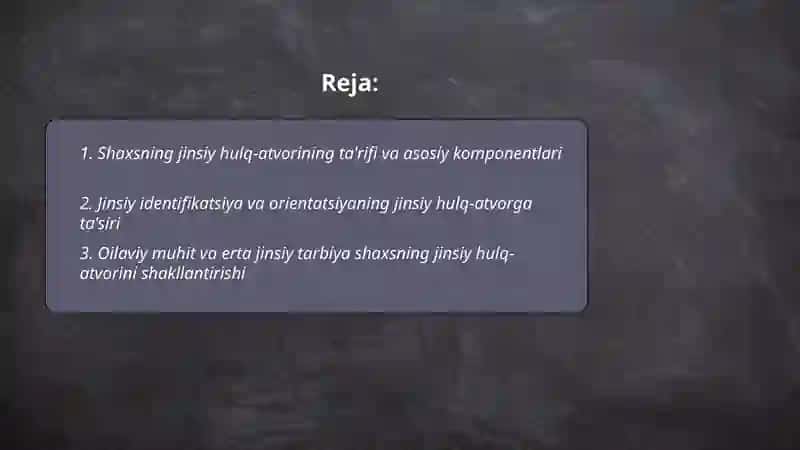 Shaxsning jinsiy hulq atvori 2