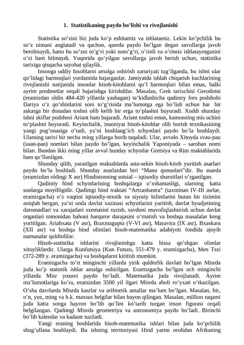 Statistika fanining predmeti va usuli 2