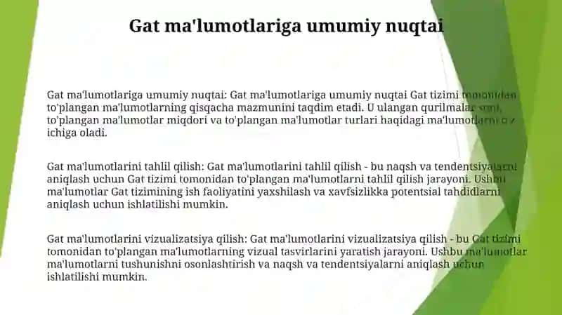 Gat MaʼLumotlari Tahlili 2