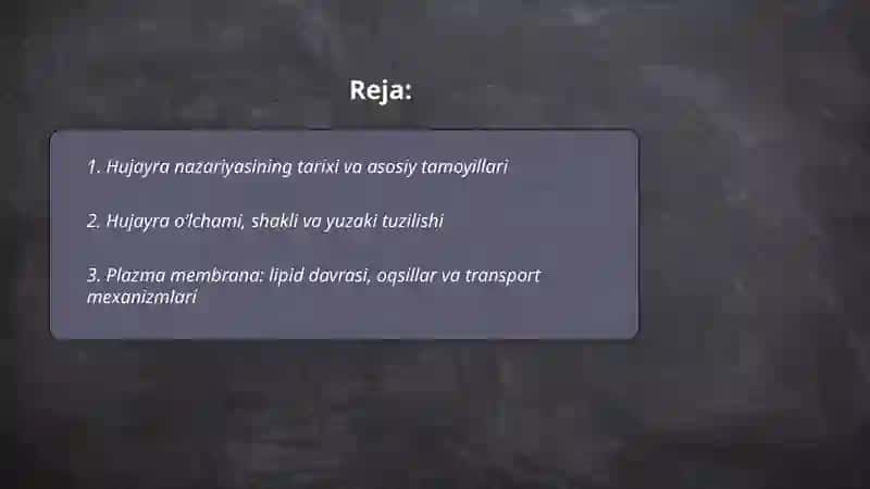 Hujayra tuzulishi 2