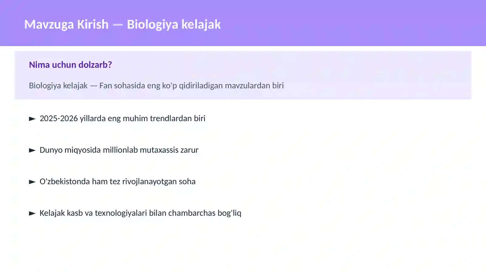 Biologiya kelajak 2