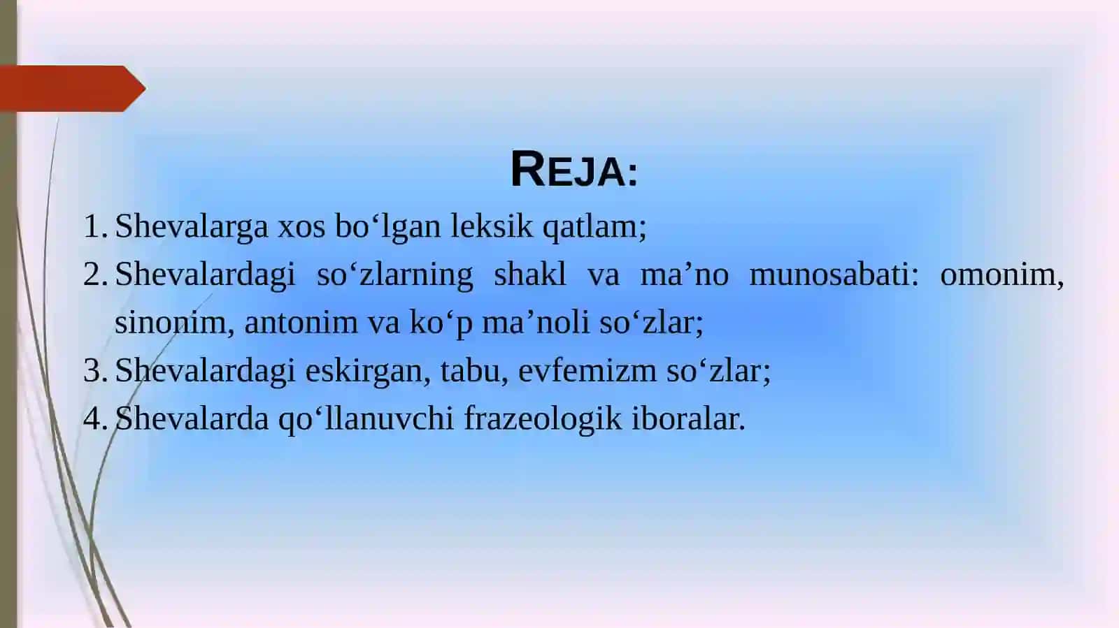 O‘ZBEK SHEVALARI LEKSIKASIVAleksikografiyasi 2