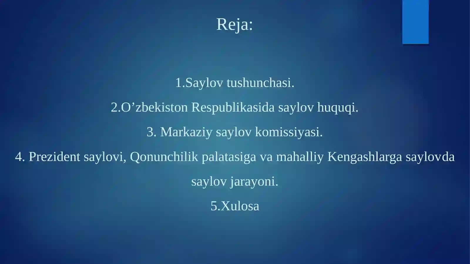 O’zbekiston Respublikasidasaylovtizimi 2