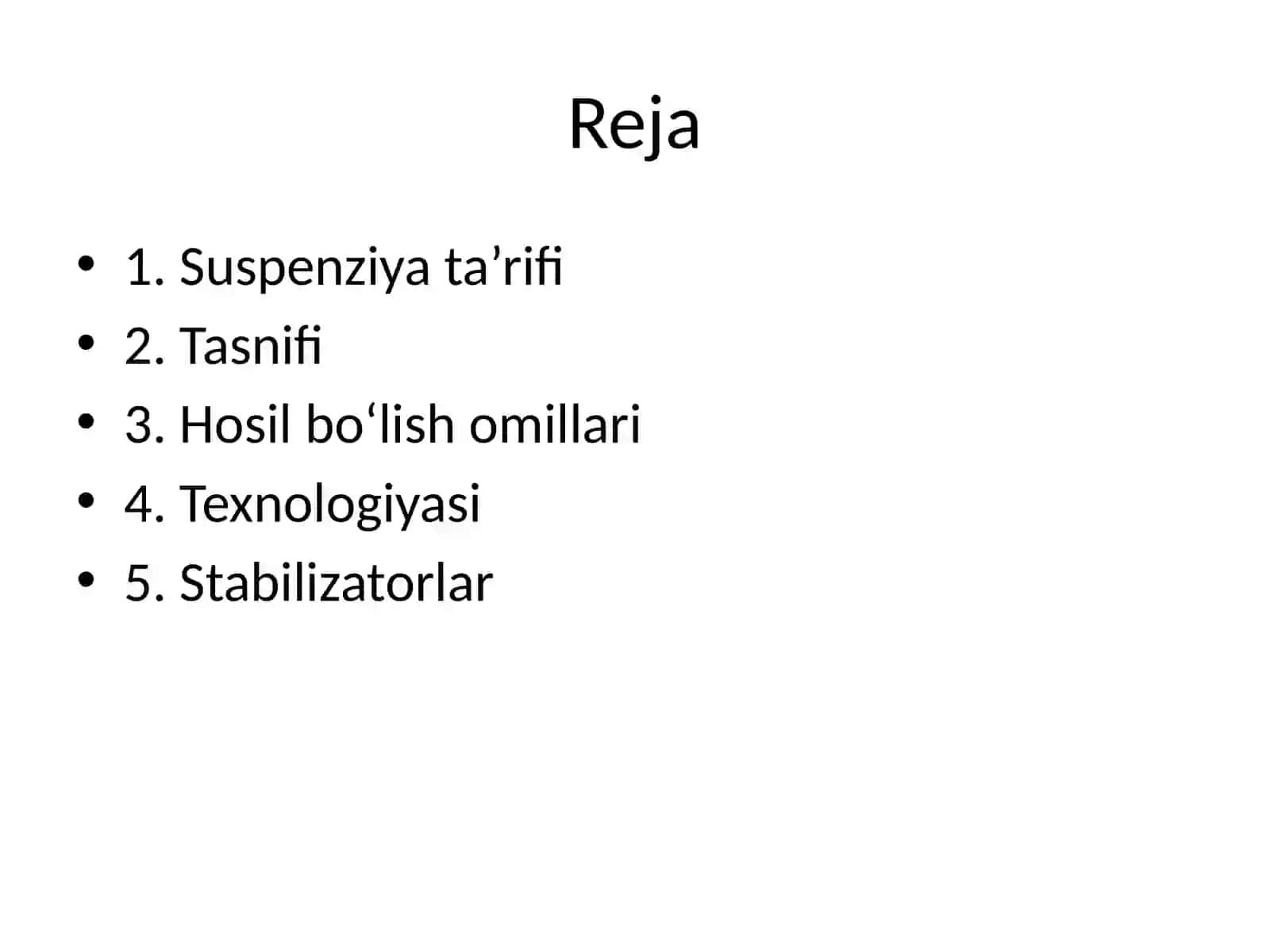 Suspenziyalar: ta’rifi, tasnifi va hosil bo‘lish yo‘llari 2