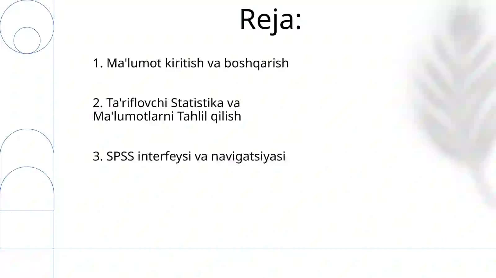 SPSS dasturi haqida umumiy tushuncha 2