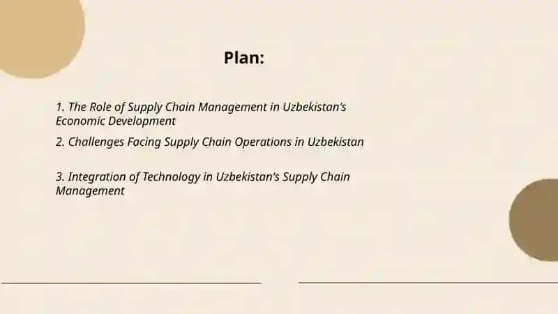 Supply chain Management in Uzbekistan and Warehouse Management and inventory control 2
