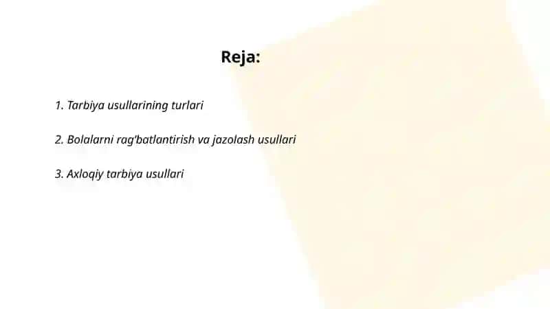 Tarbiya usullari 2
