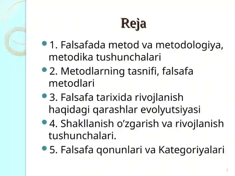 Falsafada metod va metodologiya 2