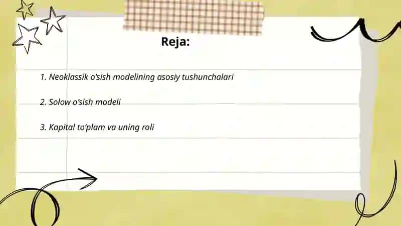 Neoklassik o'sish modeli 2