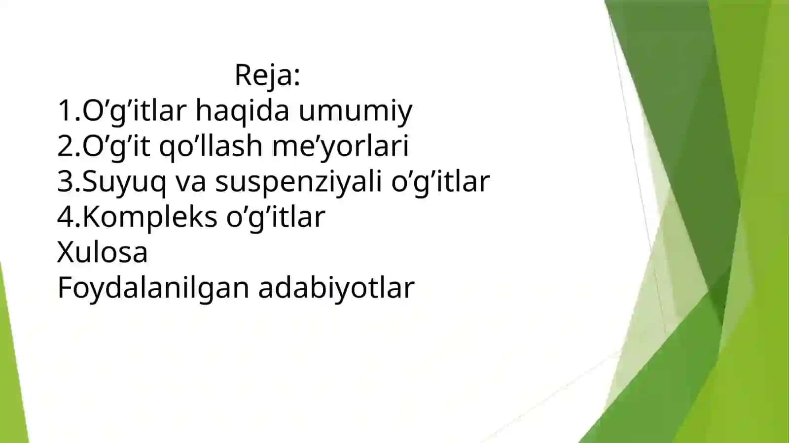 Suyuq va suspenziyali o’g’itlar 2