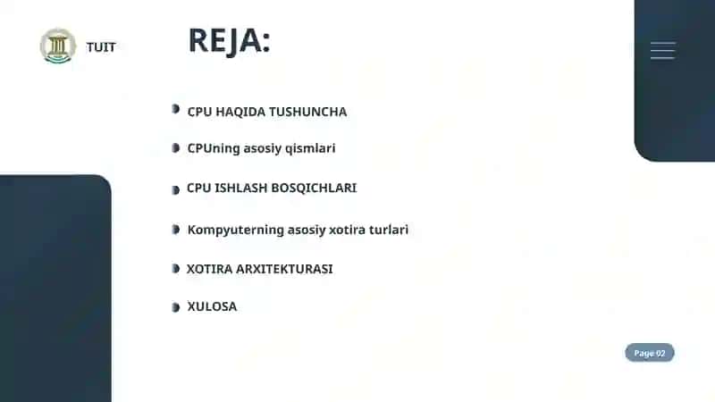 cpu va xotira arxitektursi 2
