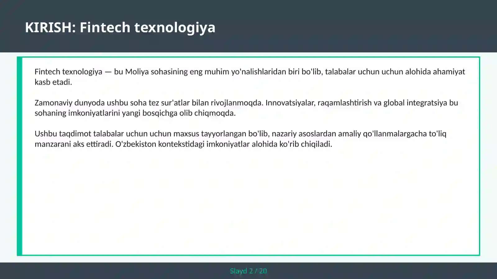 Fintech texnologiya 2