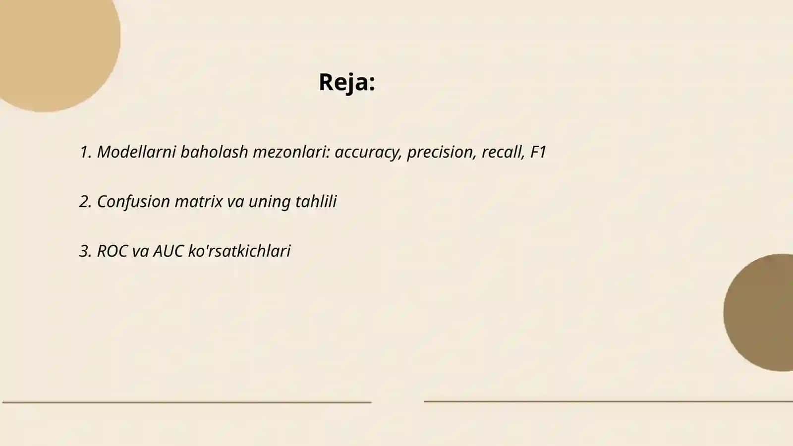 Modellarni baholash va tanlash 2