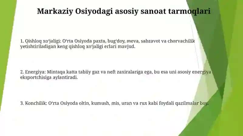 Markaziy Osiyo Sanoati 2