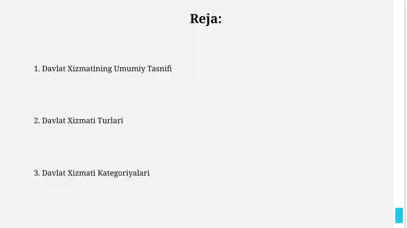 Davlat xizmatining umumiy tasnifi 2