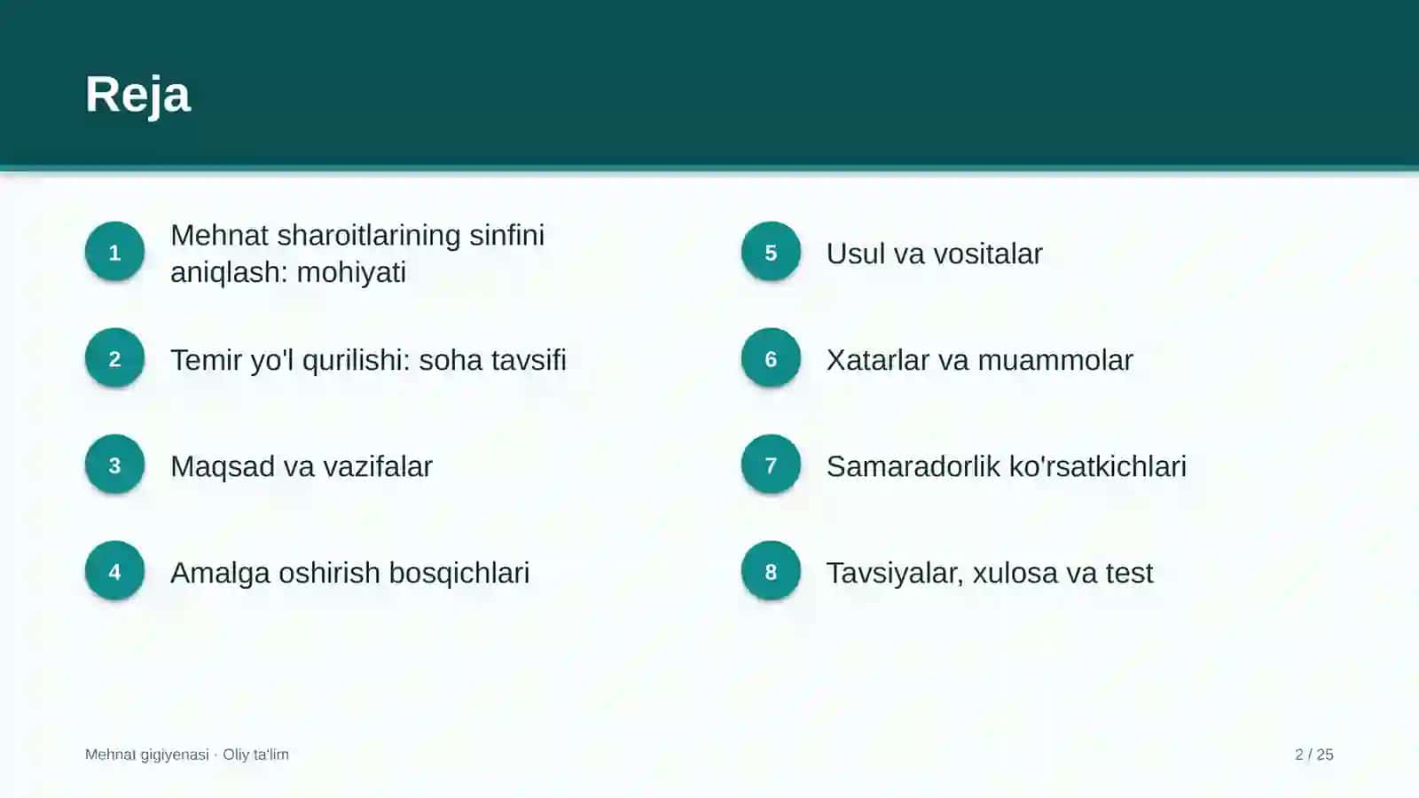 temir yo'l qurilishida mehnat sharoitlarining sinfini aniqlash 1707 2