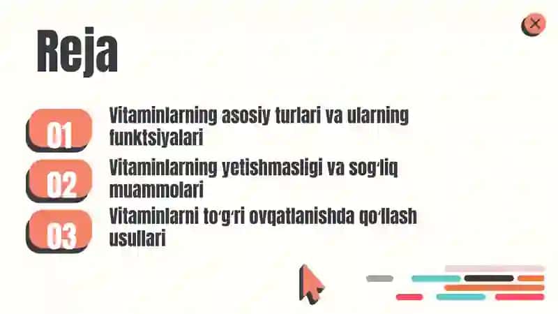 Vitaminlar va ularni organizm uchun ahamiyati 2