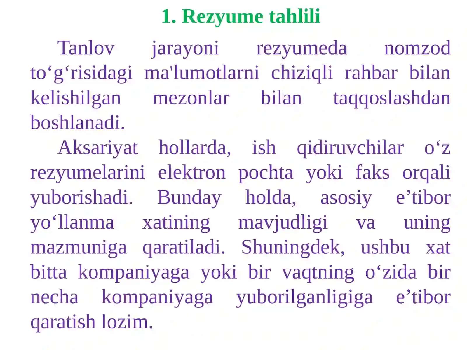 REKRUTMENT TEXNOLOGIYA VA VOSITALARI 2