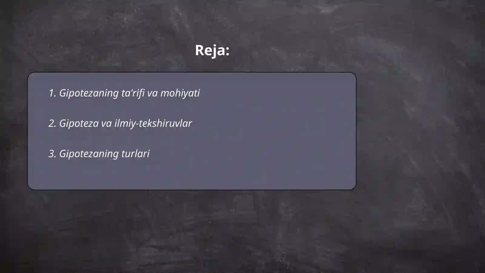 Gipotezalarni qoʻyish 2