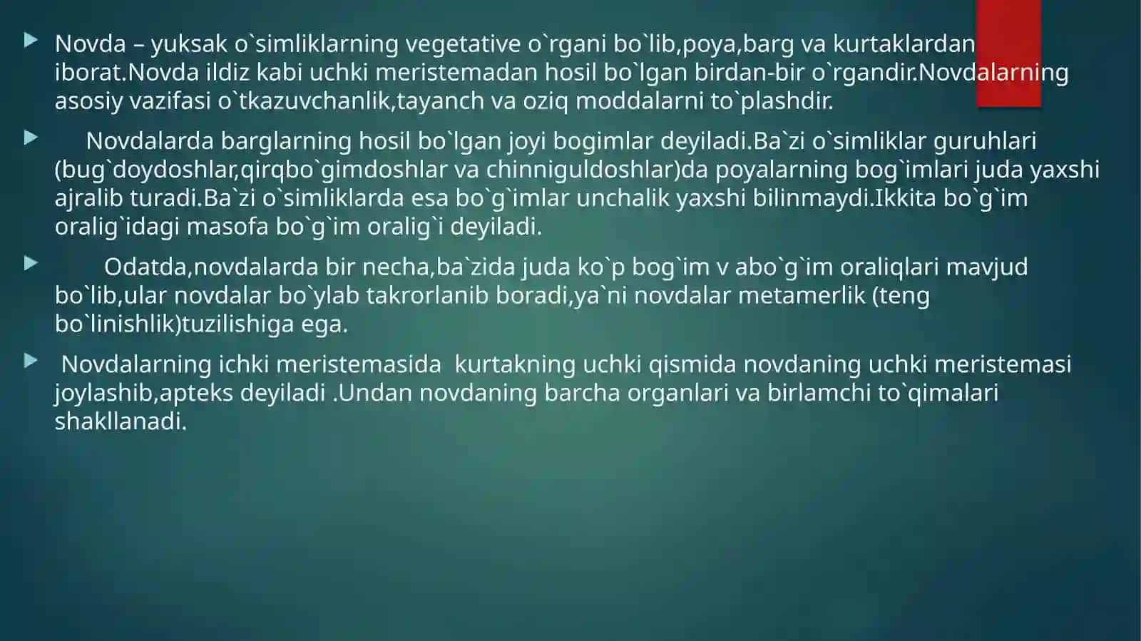 Novda va uning o`zgarishlari 2